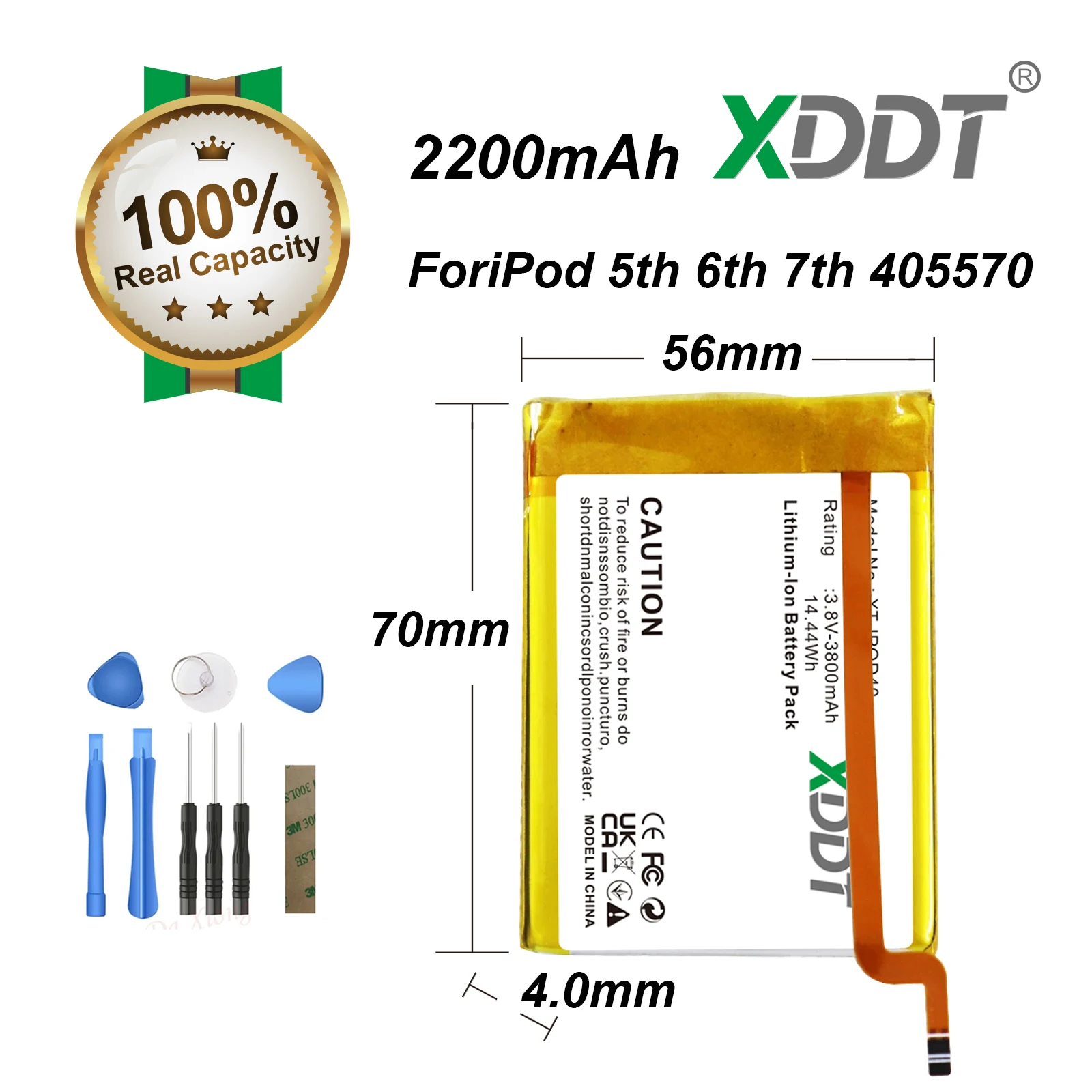 405570 424090 Upgrade SSD Battery For iPod 5th Gen Video 30G 60G 80G 6th 7th Gen Classic 80gb 120gb 160gb Batteries Thick Back