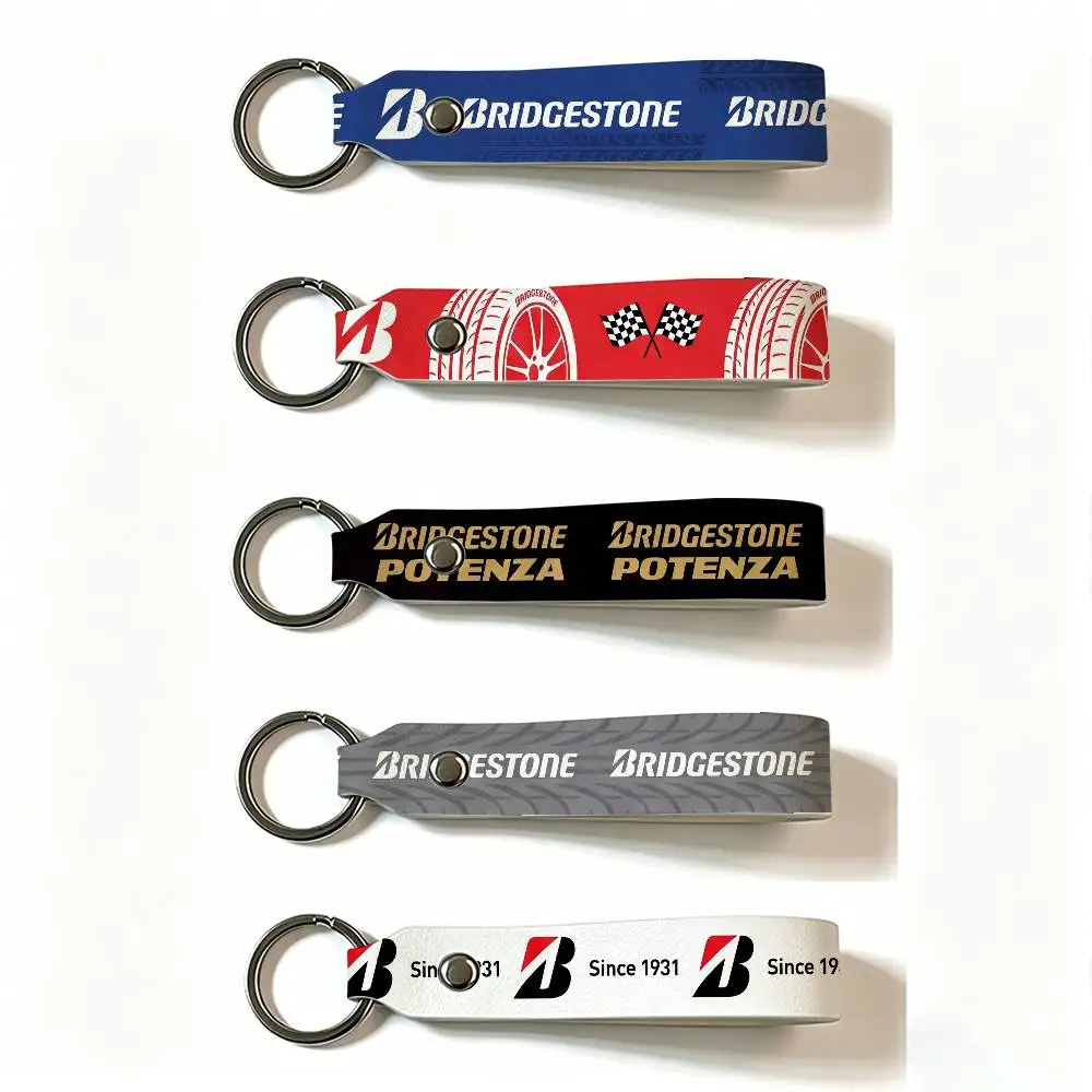 Motorrad-Schlüsselanhänger aus PU-Leder von Bridgestone, minimalistischer Schlüsselhalter, langlebiger Schlüssel-Organizer, Autoschlüsseltasche, Zubehör, Geschenk