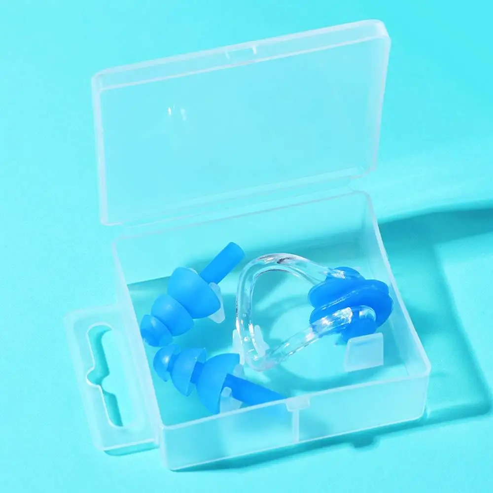 Soft Swimming Earplug Nose Clip Anti-water Waterproof Silicone Noise Earplug Silicone Professional Nose Protector Clip Adults