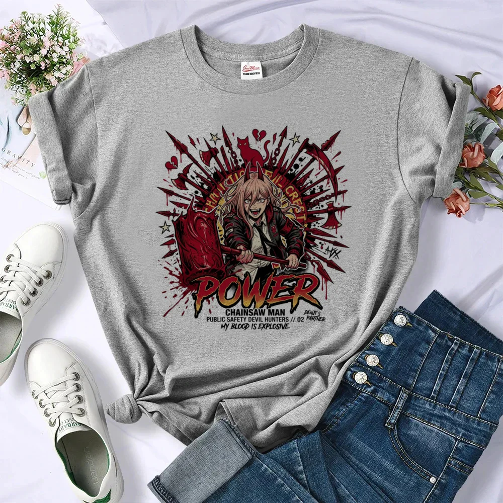 Chainsaw Man shirt women anime Retro 2000s funny japanese shirt y2k streetwear cute kawaii