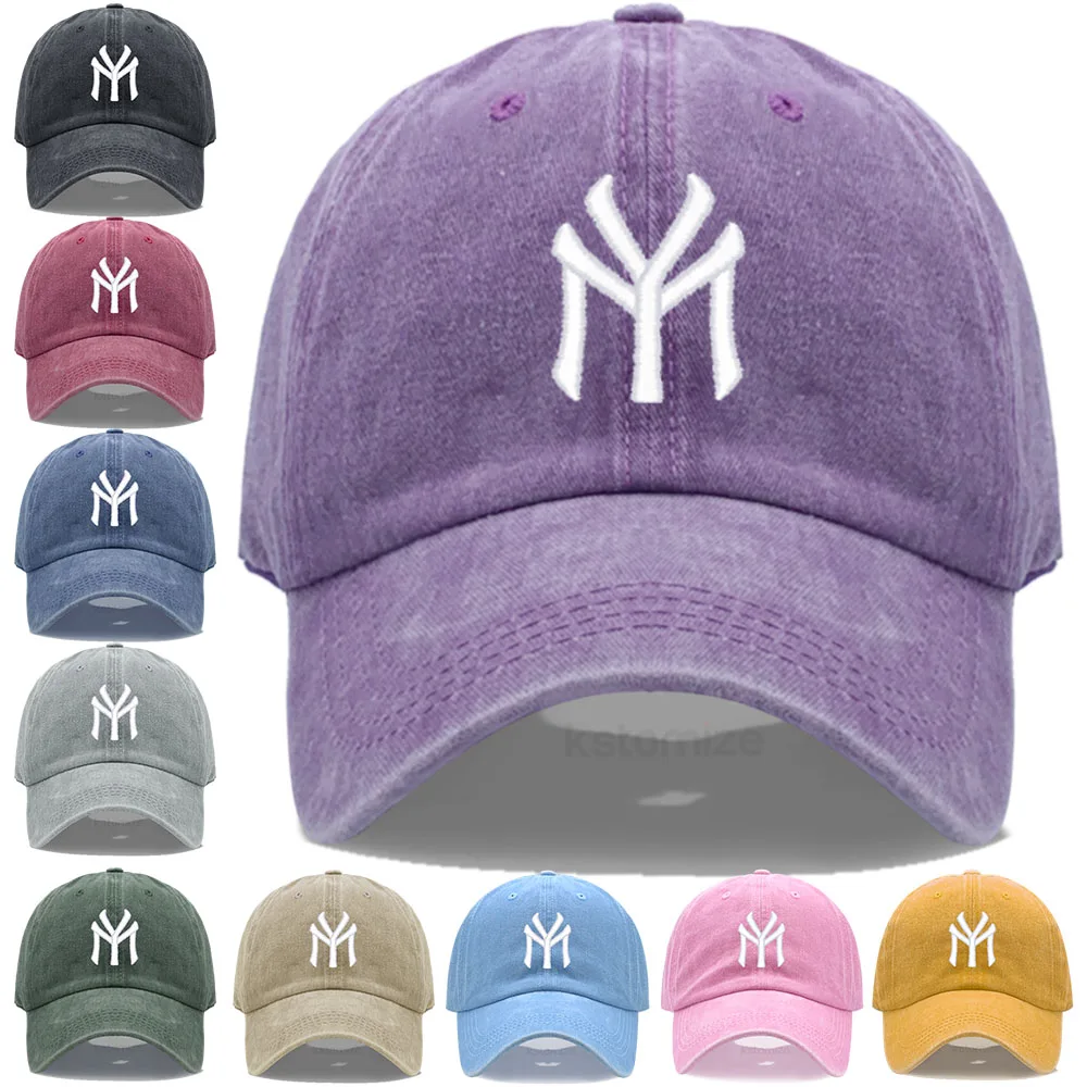 Letter MY Embroidery Baseball Cap Women Men Adjustable Soft Washed Cotton Sports Dad Hat  Spring Summer Protection Sun Hats