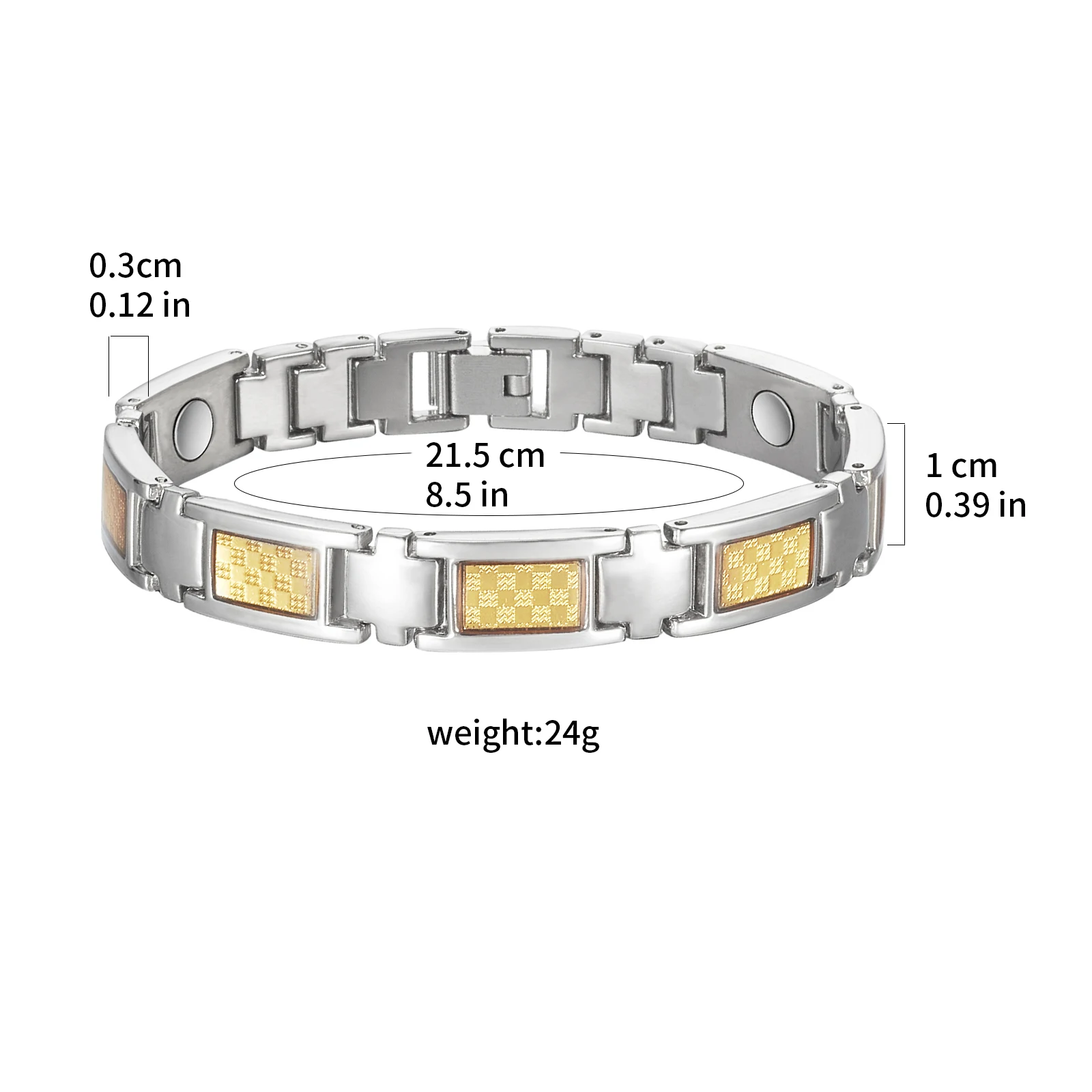 Wollet Titanium Magnetic Bracelet for Women Men, Magnetic Bracelets with Magnet Classic Design Fashion Jewelry Gift