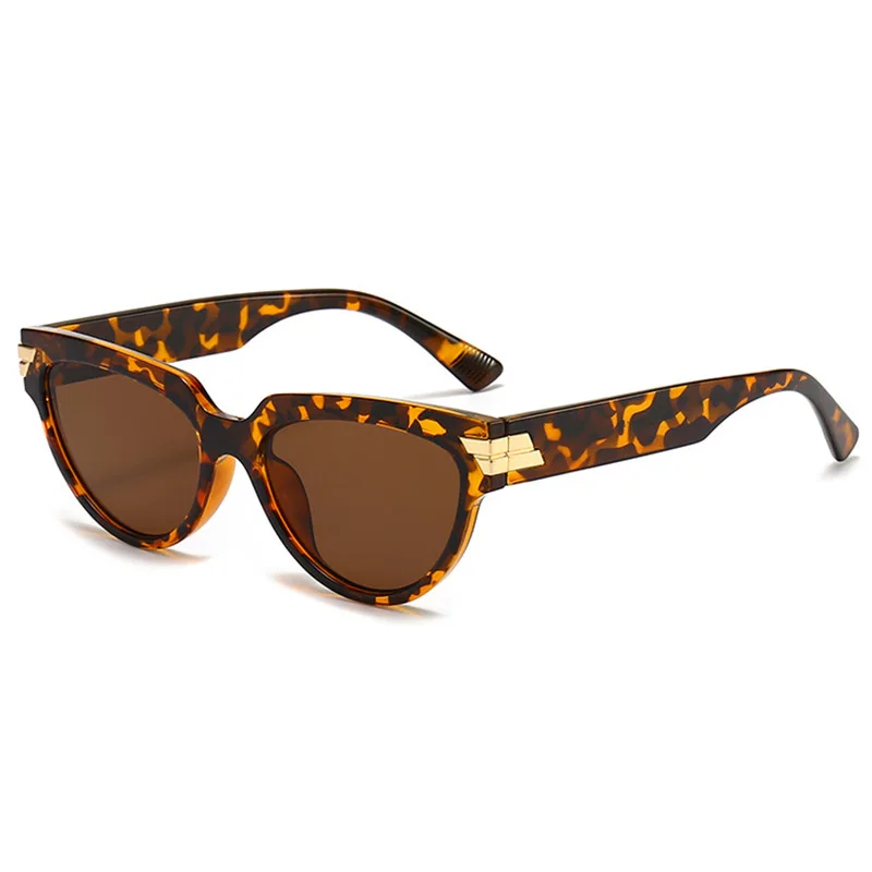 

Retro Luxury Leopard Print Cat Eye Women Sunglasses 2025 Small Frame Fashion Gradient Casual Punk Style Men Sun Glasses UV400