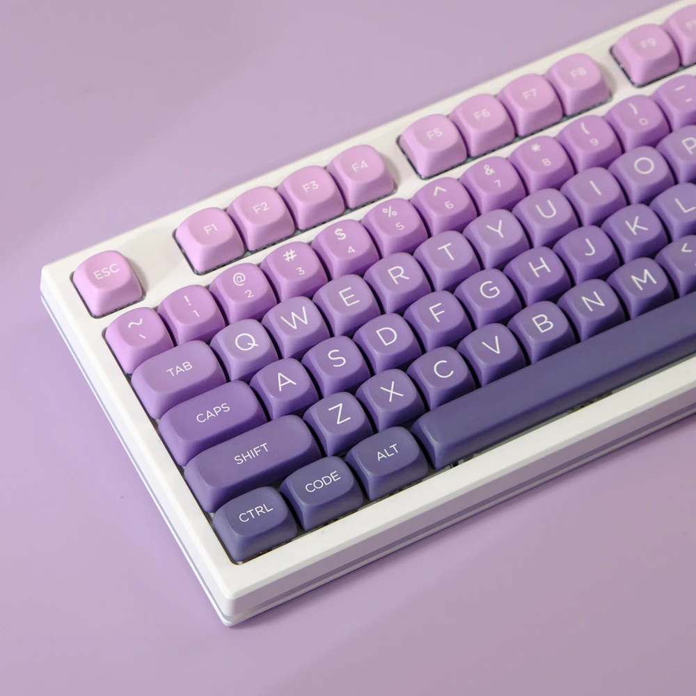 126 Keys/Set Violet Purple Gradient Keycaps PBT Dye Sublimation KeyCap Profile XOA MOA Keycap For MX Switch Mechanical Keyboard