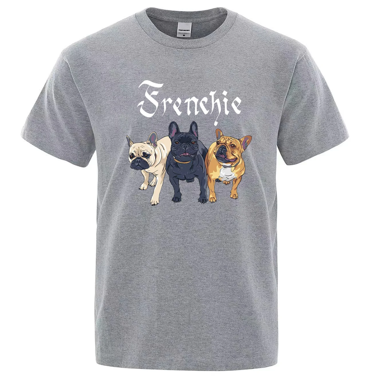 Handsome French Bulldog Print Summer High Quality Men\'s 100% Cotton Breathable T-Shirt Outdoor Casual Fashion Men\'s Street Wear