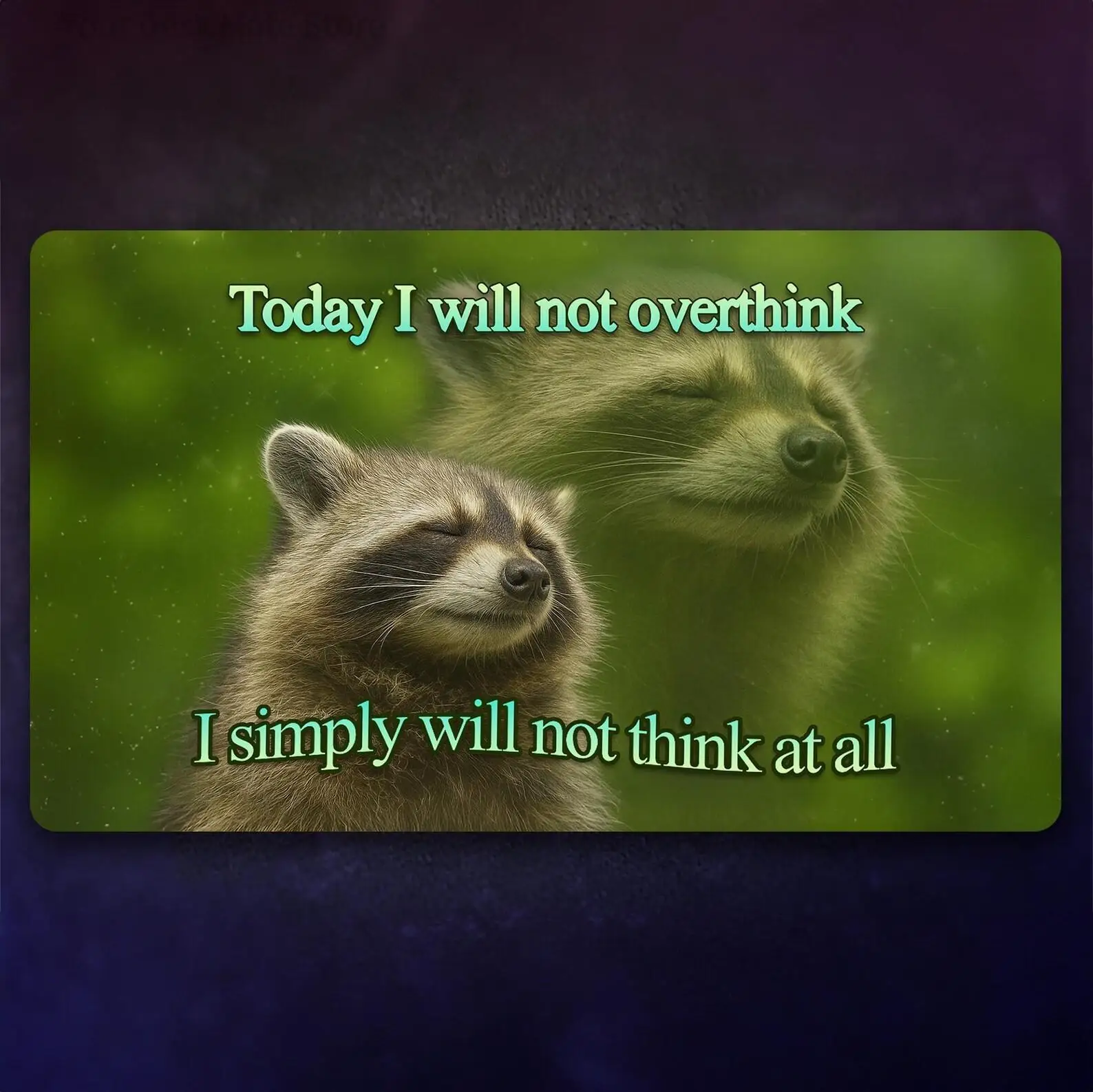 Raccoon Meme Quote Mouse Pad Funny Animal Text Pattern Desk Mat Gaming Keyboard Mat Office Desktop Decor