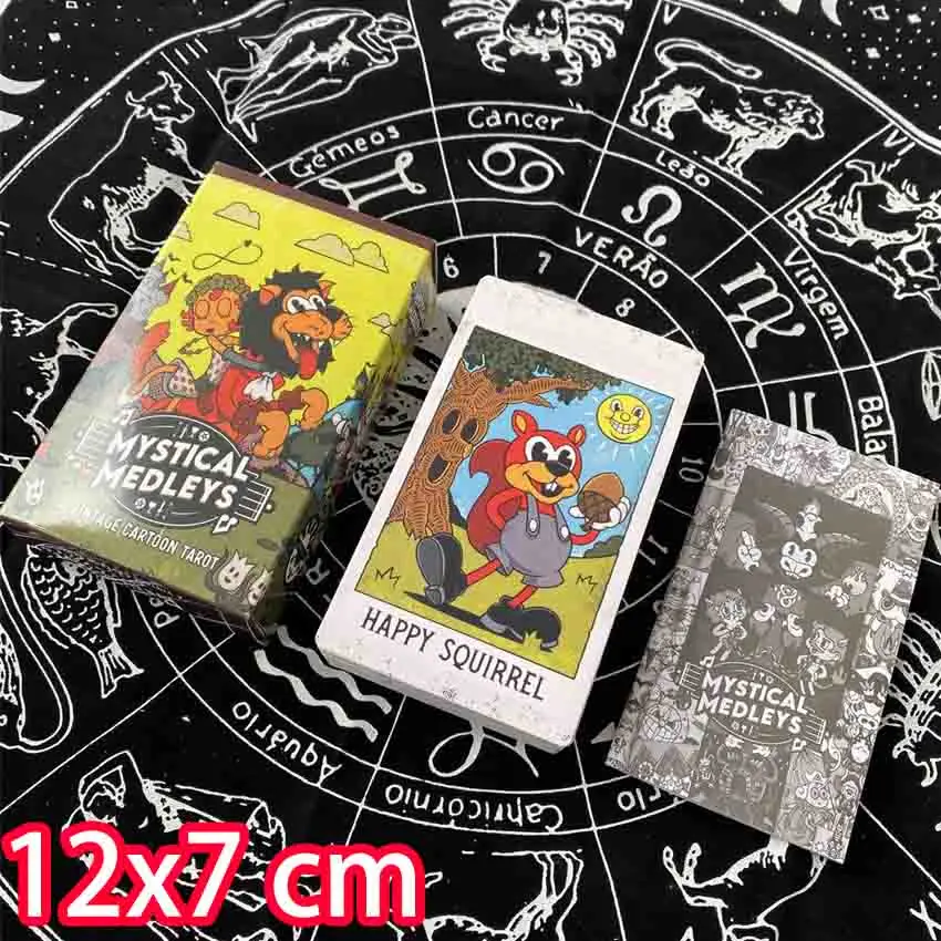 

12x7 cm Mystical Medleys A Vintage Cartoon Tarot Paper Manual Card Games