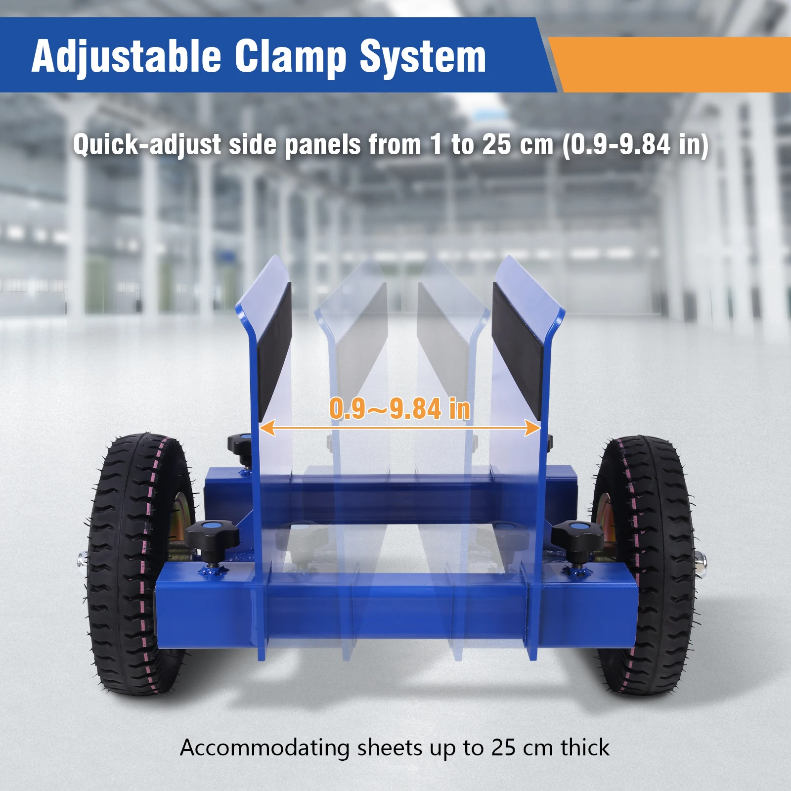 All Terrain Slab Dolly 550 Lbs Capacity Panel Mover Adjustable Clamp for Wood Panels Doors