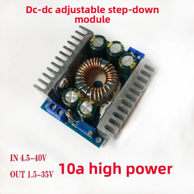DC-DC 4.5-40V to 1.25-35V 10A Adjustable Buck Converter, Industrial Step Down Power Supply Module for Laptop & LED Light