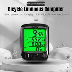 Mountain Road Bicycle Code Watch 24 Function Screen SD-563A Cycling Computer Mountain Bike Speed Meter Green Luminous Bike Acces