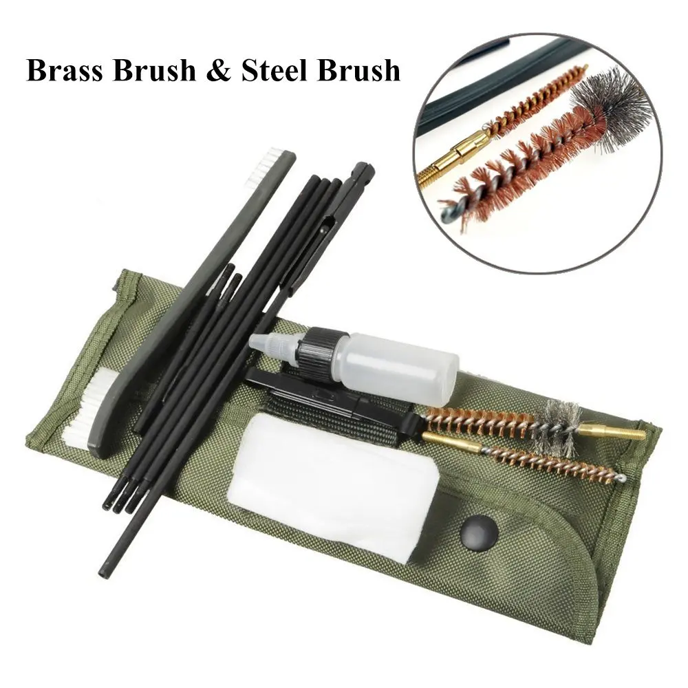 10 unid/set AR15 M16 M4 Kit de limpieza de cepillos para pistola Airsoft limpiador de pistola 5,56mm.223 22LR.22 cepillos tácticos para pistola de escopeta y Rifle