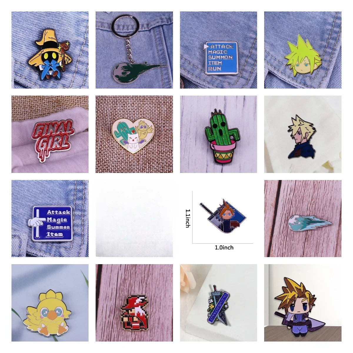 لعبة المينا دبوس مع سحابة المغفل ، السيف النيزك ، تشوكوبو ، ماجي أحمر ، شارة فيفي ، قائمة هجوم شينرا ، دبابيس ألعاب هدية ، أفضل جودة #3