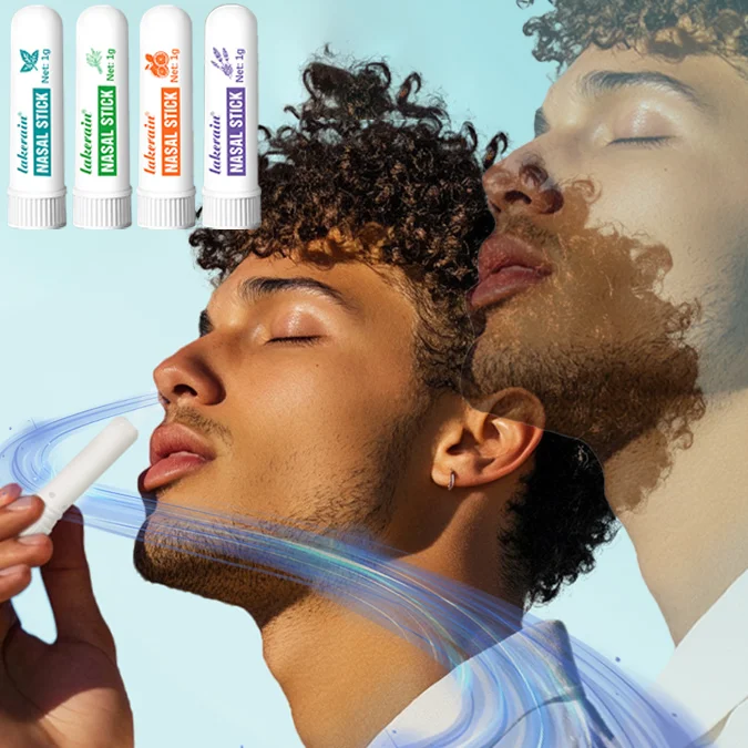4Pcs Nasal Energy Sticks (4 Cool Flavors: Mint, Lemongrass, Grapefruit, Lavender) - Fresh, Refreshing, Portable for Workout, Dri