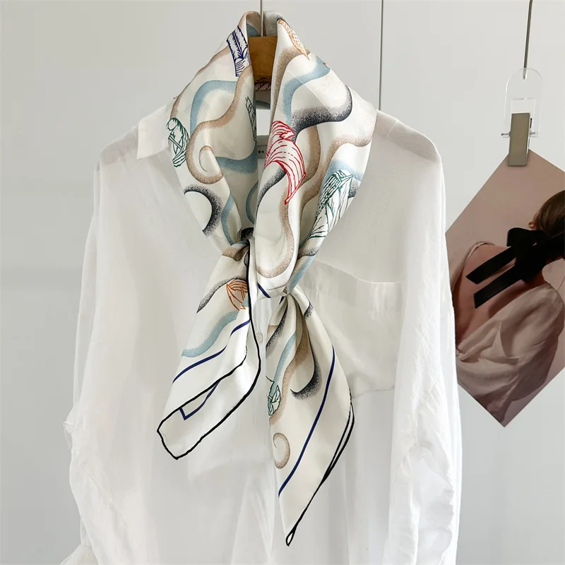 

100% Real Silk Scarf Shawl Large Square Silk Scarfs Cape 35"x35" Hand Rolled Edges