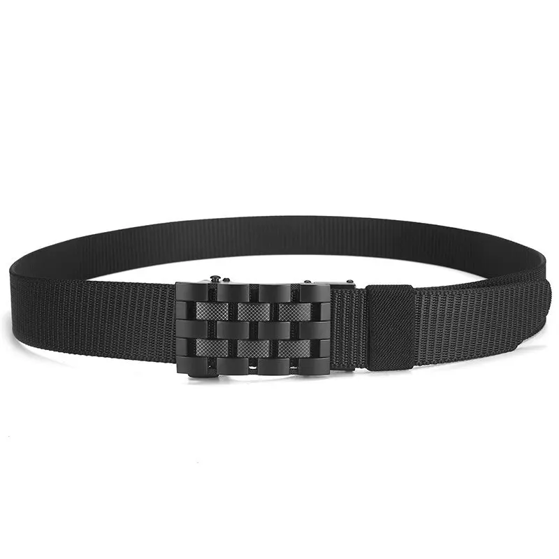 New Golf Sports Elastic Belt Tactical Belt Metal Automatic Buckle Tough Stretch Nylon Men Military Belt 110-140CM Big Size Belts