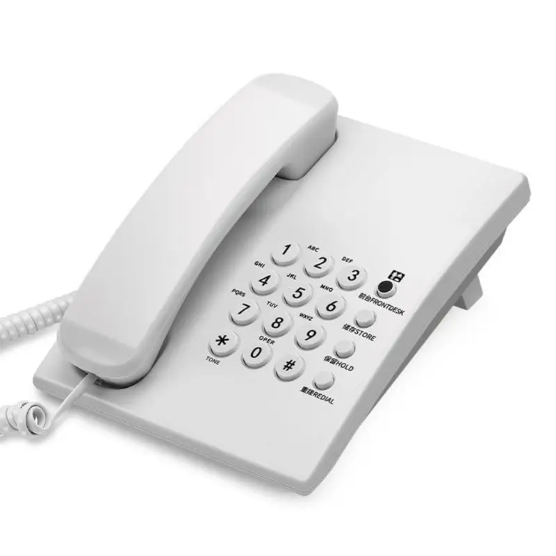 R53C Basic Landline Corded Phone For Elderly Users Easy to Read Buttons Stable Call