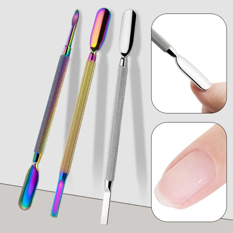 

Double-Ended Cuticle Pusher Dead Skin Remover Manicure Nail Art Steel Pusher Nail Push Armor Manicure Care Tools