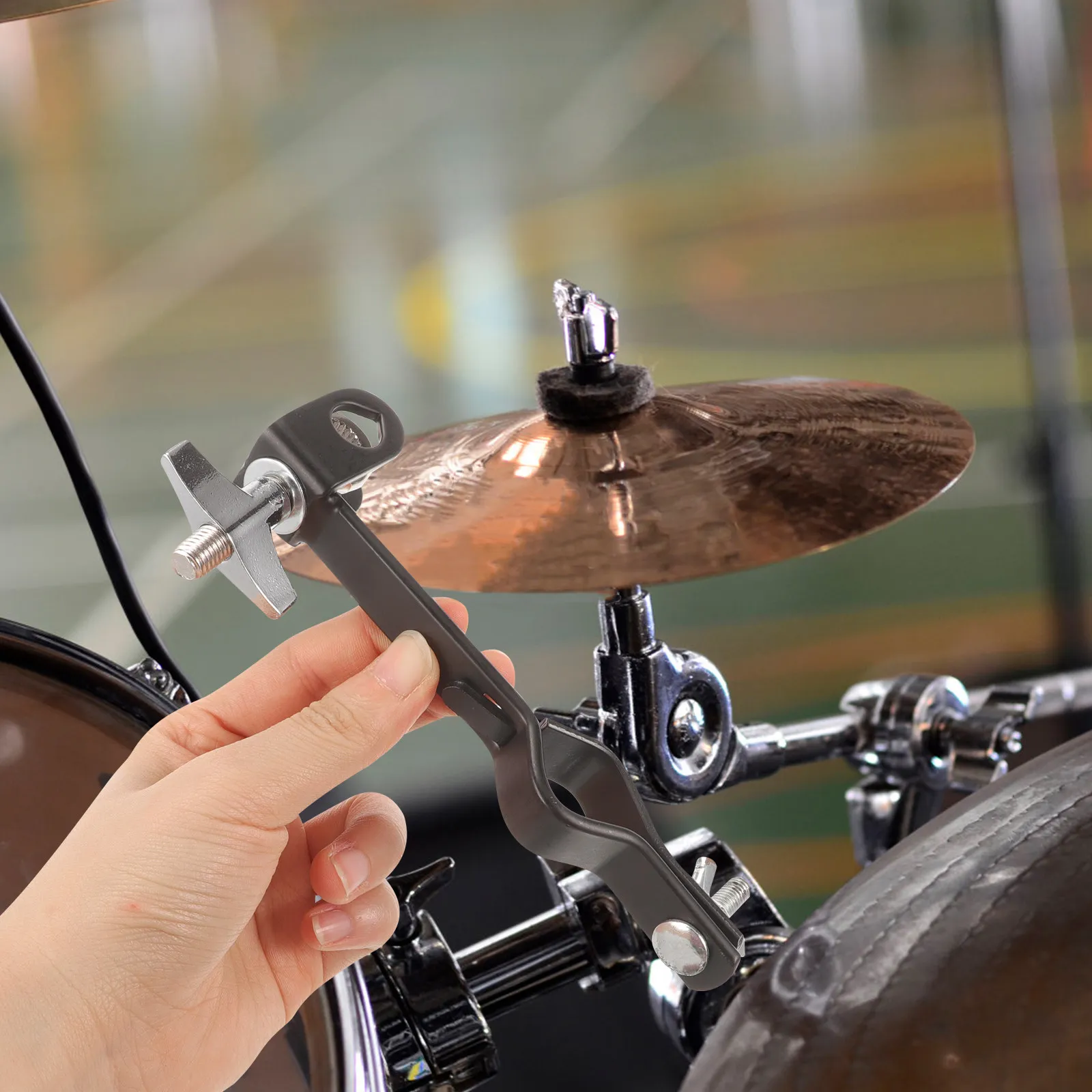 Picture 5: Cowbell Mounting Clamp Adjustable Drum Cowbell Mount Bracket Percussion Block Secure Clamp for Drum Kit Hardware Accessory
