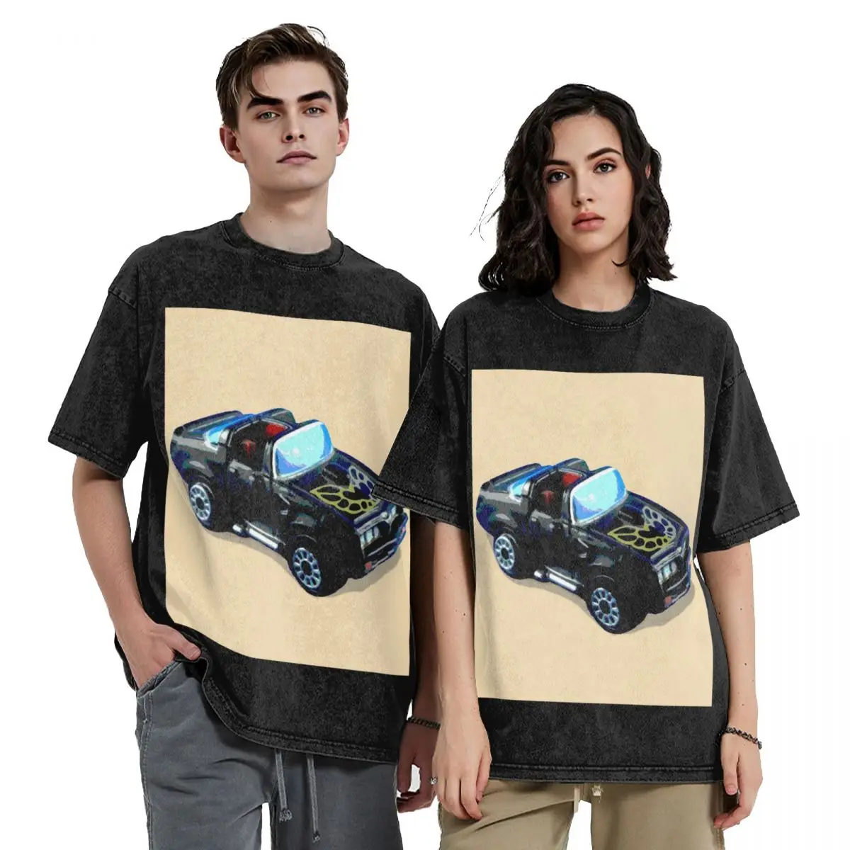 

Trans Am Vintage Miniature Toy Car Hip Hop Short Sleeve T-Shirts Washed Tops Tees Streetwear T Shirt Harajuku for Men Women