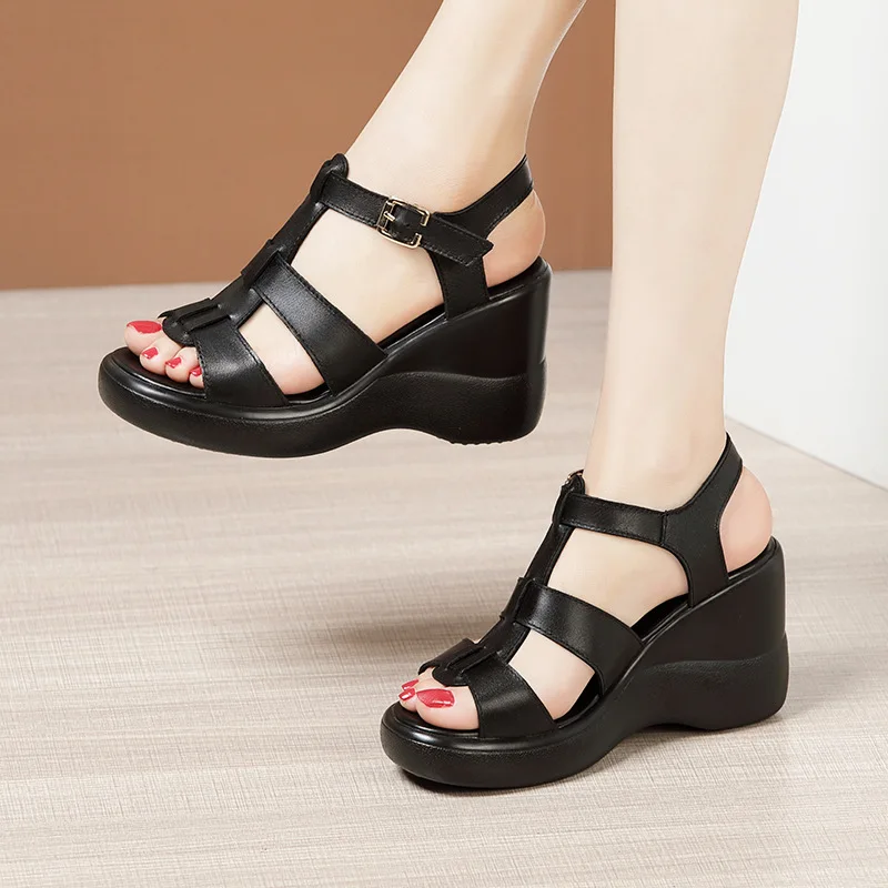 Fashion Platform Sandals Women Shoes Summer 2022 Women High Heels Comfort Open Toe Ladies Casual Wedge Sandal Big Size 33-43