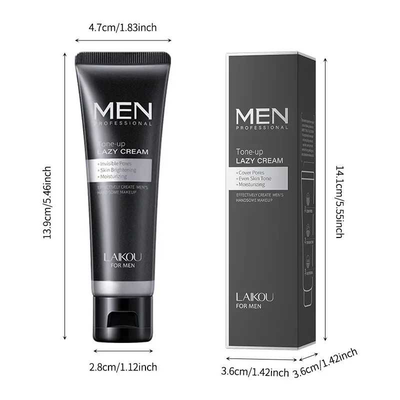 LAIKOU Men BB Cream Revitalising Nourishing Brighten Cream Natural Face Foundation Tone Up Lazy Concealer 50g