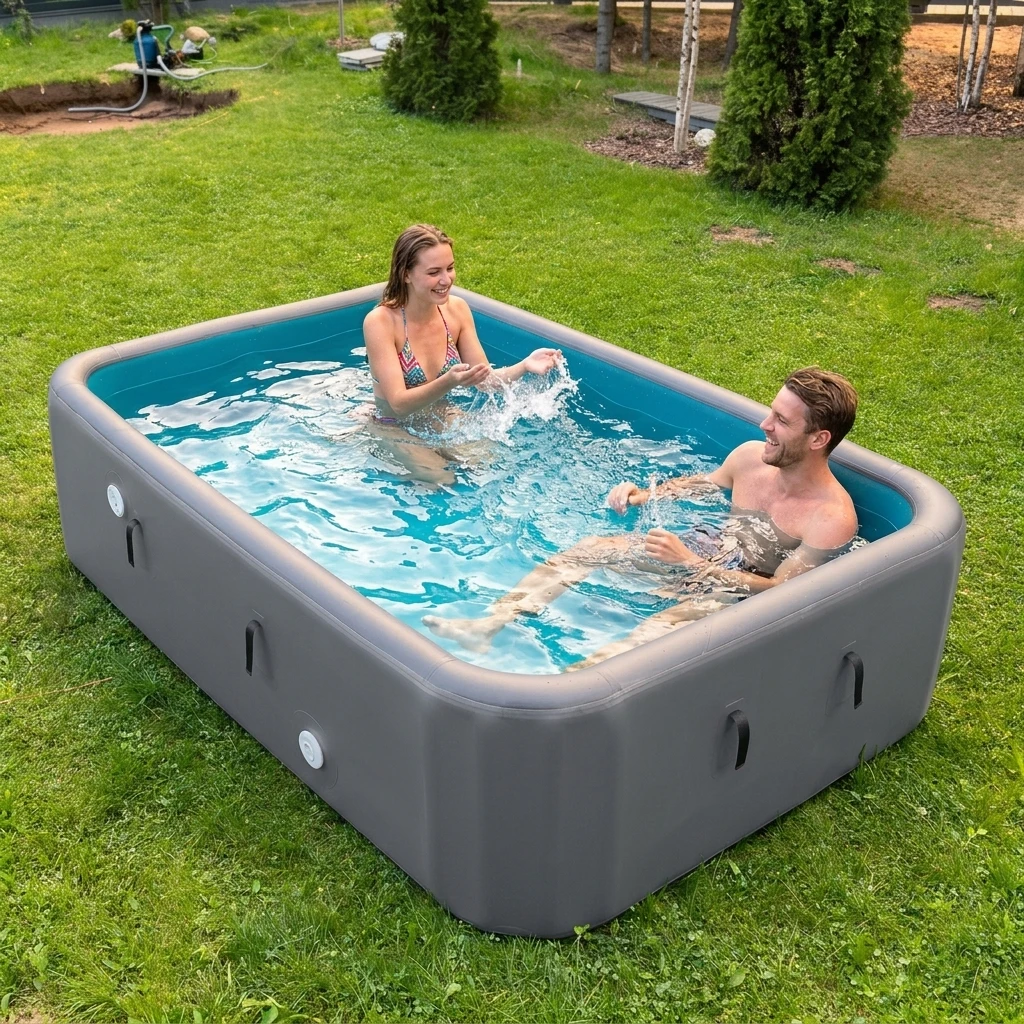 Outdoor Portable Above Ground Inflatable PVC Water Pool Custom Size Durable Drop Stitch Children's Use Swimming Pool