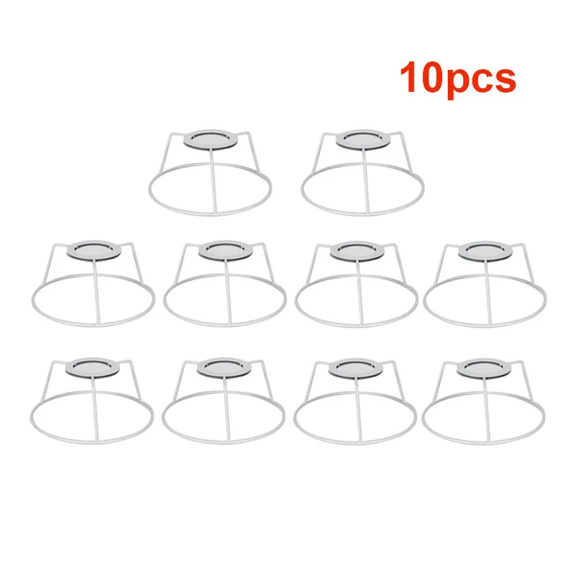 

10pcs 4.7 Inch E26 E27 Lamp Shade Ring Frame Lampshade Holder Wire Frame DIY Drum Ring for Table Floor Lamp White