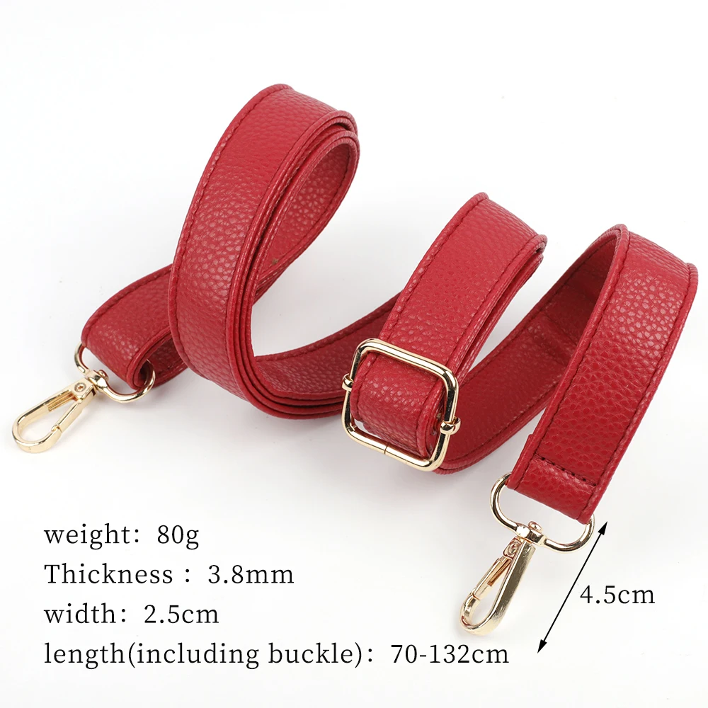 70-132cm Bag Straps Shoulder Belts Belts Leather Adjustable Handle Shoulder Straps Replacement Girls Bag Accessories 2.5CM Width