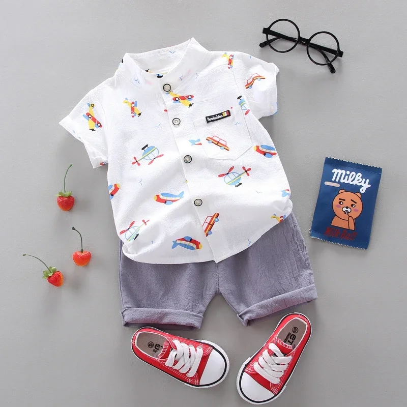 

New Summer Baby Clothes Set Children Boy Short Sleeved Shirt Shorts 2Pcs/Set Kids Clothing Infant Casual Costume Toddler Outfits