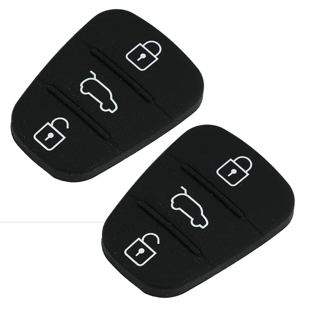 1 Pair For Hyundai I10 I20 I30 For KIA CEE\'D CAR 2012 Car Remote Car 3 Buttons Key Fobs Case Rubber Shell Black Accessories