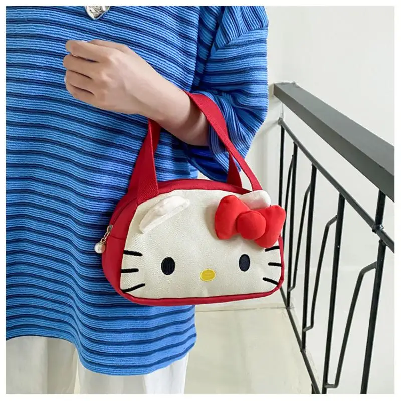 

Hello Kittys Cosmetic Bag Sanrios New Cute Girl Student My Melody Daily Storage Handbag Bags for Woman Anime Figure Kawaii