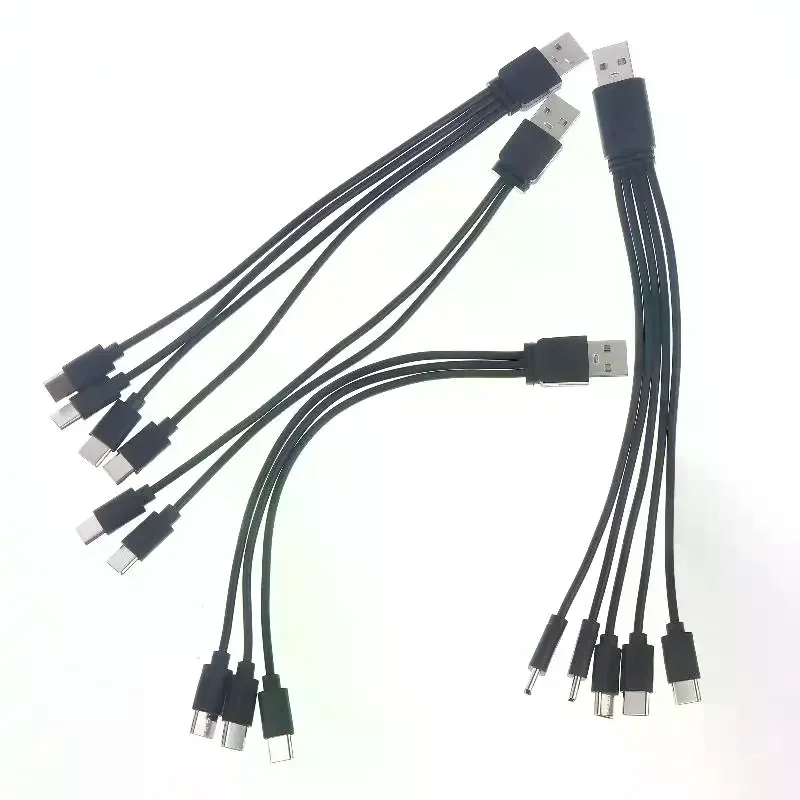 1/2Pcs 20cm USB To Type-c Splitter Adapter Cable 2/3/4/5 Port USB C Splitter Cable USB To Type C Multiple Charging Cable