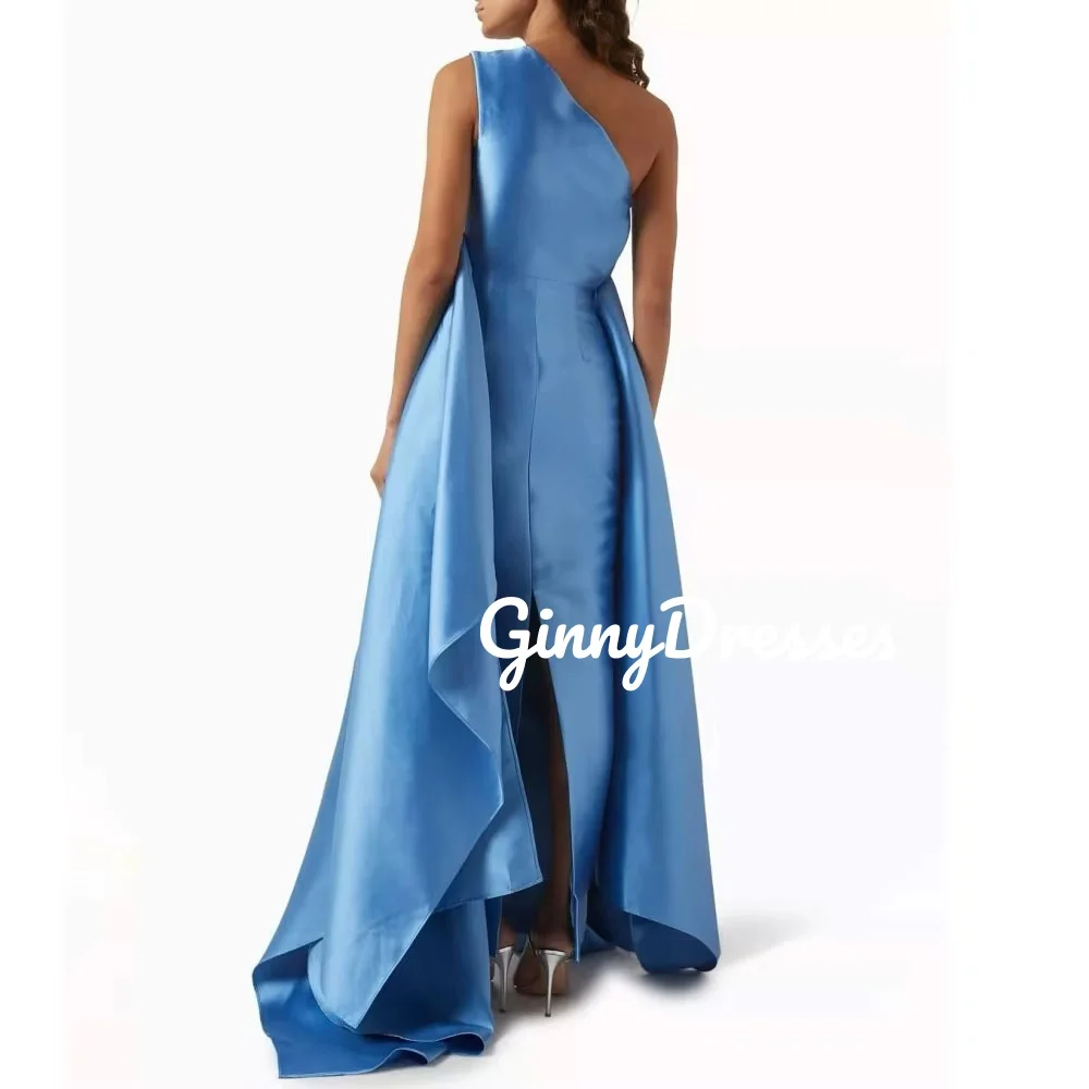 ชุดเดรสงานแต่งงานแบบสั่งตัด ทรงเข้ารูป ไหล่เดียว ยาวกรอมพื้น ประดับดอกไม้ ดีไซน์หรูหรา สำหรับผู้หญิง แบบไม่มีแขน ซิปด้านหลัง