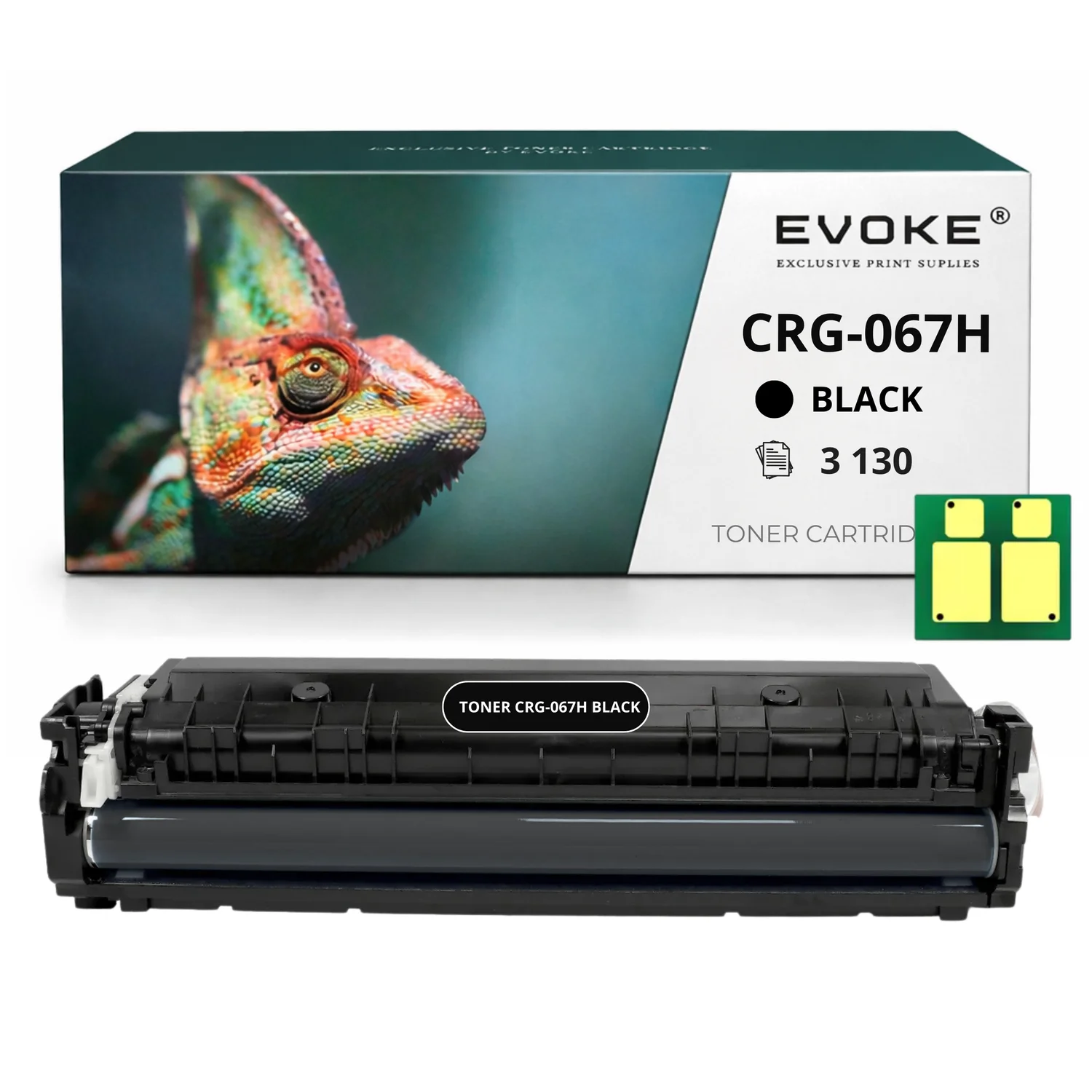 Evoke Compatibele Toner voor Canon Crg-067H Crg067H Crg067Hbk Crg-067Hbk W2210X 207X Zwart met Chip 3130 Pagina's I-Sensys Lbp631 Lbp633 Mf655