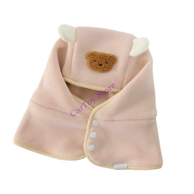 

Newborn Winter Hooded Scarf Neck Cover Soft Polyester Multifunctional Hat Comfortable Wear for Boys Girls 2-6 Year Olds