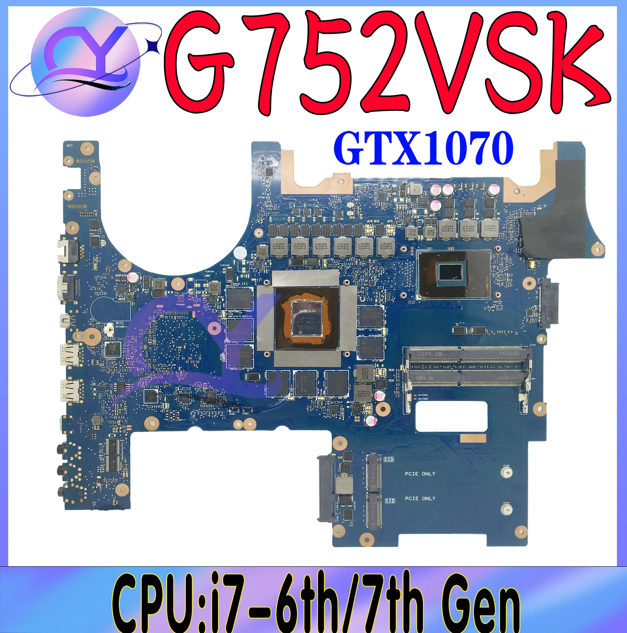 G752VS Mainboard For ASUS ROG G752V G752VSK G752VM Laptop Motherboard With i7-6700HQ i7-6820HK i7-7700HQ i7-7820HK GTX1060/1070