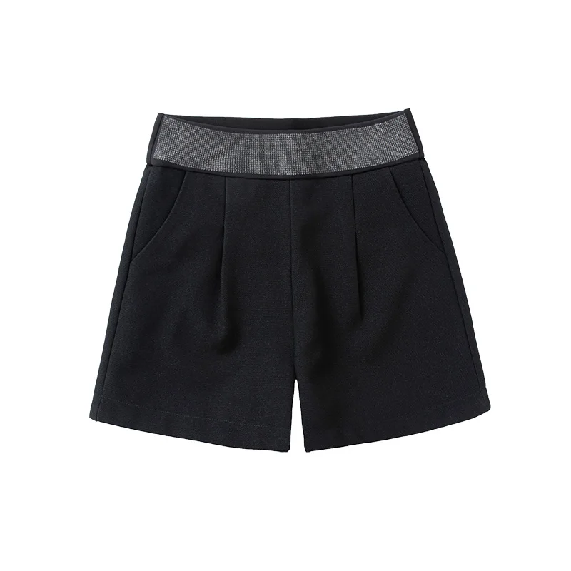 Damskie spodnie z szerokimi nogawkami z wełny, z wysokim stanem, na jesień i zimę, elastyczna talia, odzież wierzchnia, uniwersalne spodnie bootcut.