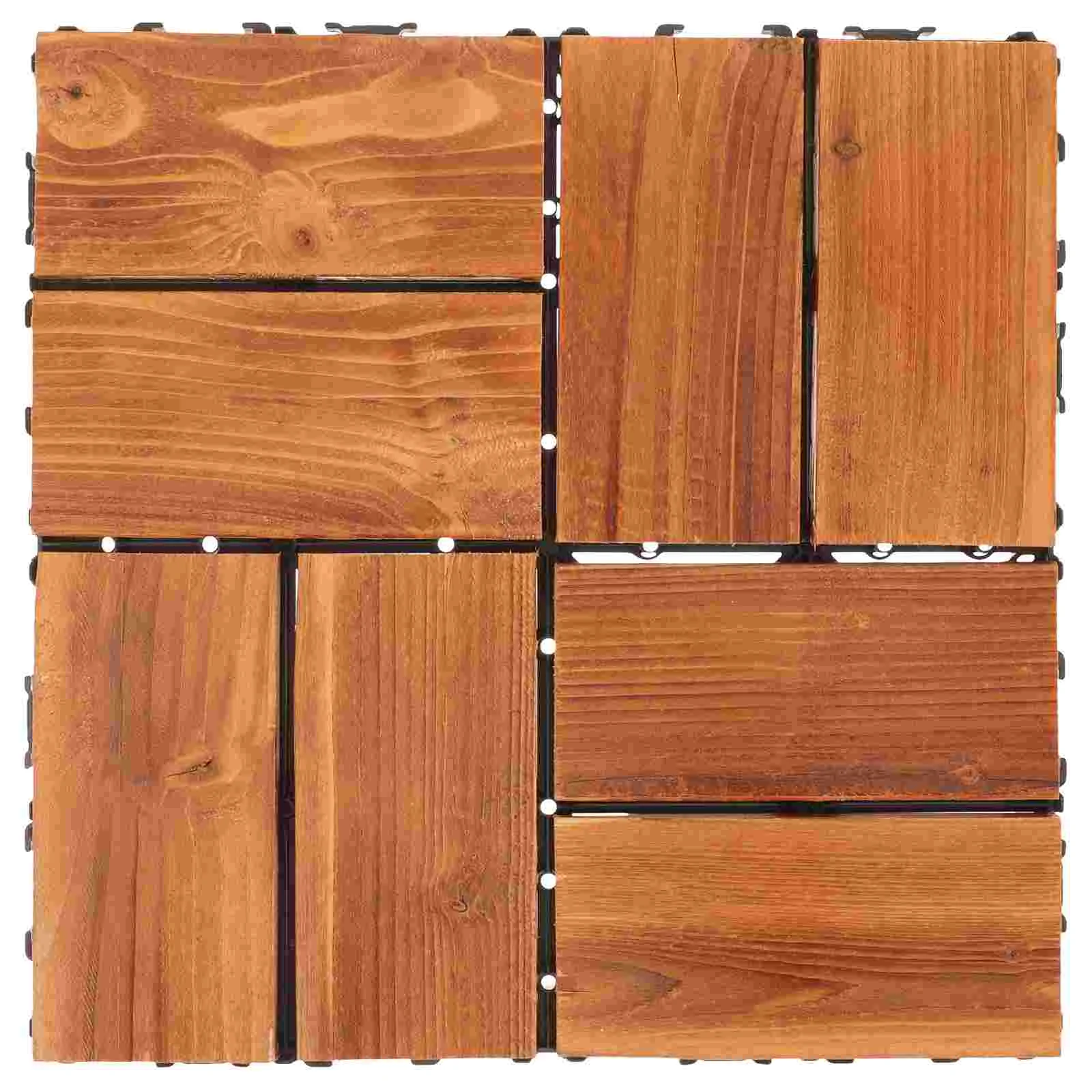 Deck Patio Floor Tiles Outdoor for Grass Thicken Wood Light Brown Plastic