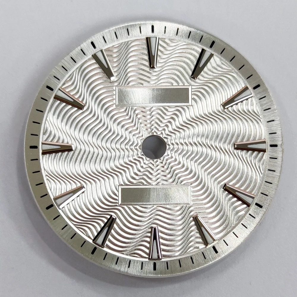 28.5 مللي متر قرص NH35 قرص ساعة رجالي مناسب لحركة NH35/NH34/Miyota8215 موجة الحبوب الوجه الهاتفي ساعة الملحقات