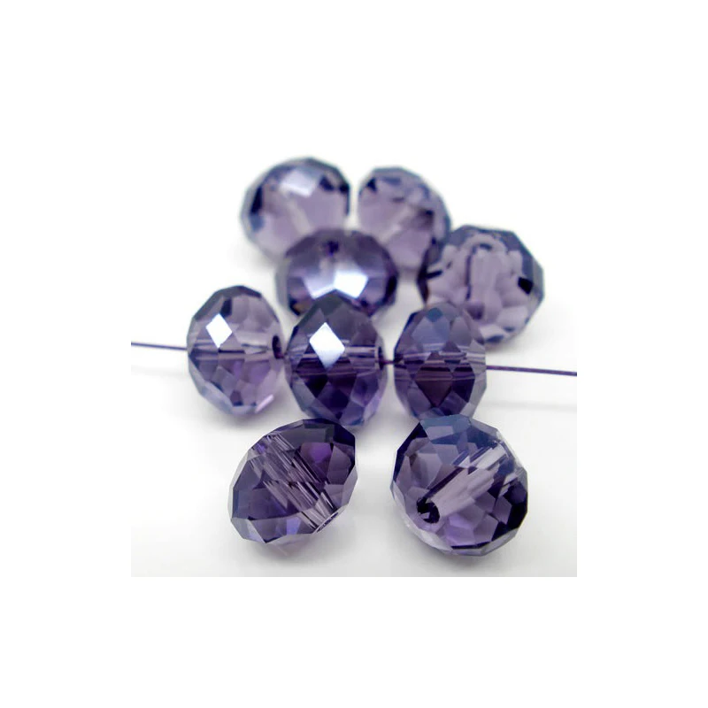 70pcs 8mm Crystal Glass Beads Round Violet Transparent Faceted Loose Spacer Beads DIY Necklace Bracelet For Women Jewelry Gifts