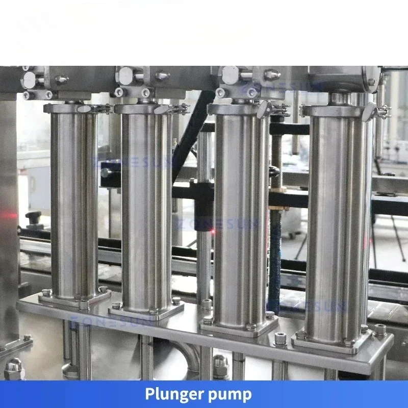 Zonesun ZS-PPCL2 Riempimento automatico Tappatrice e etichettatrice Linea di produzione monoblocca Pompa a stantuffo