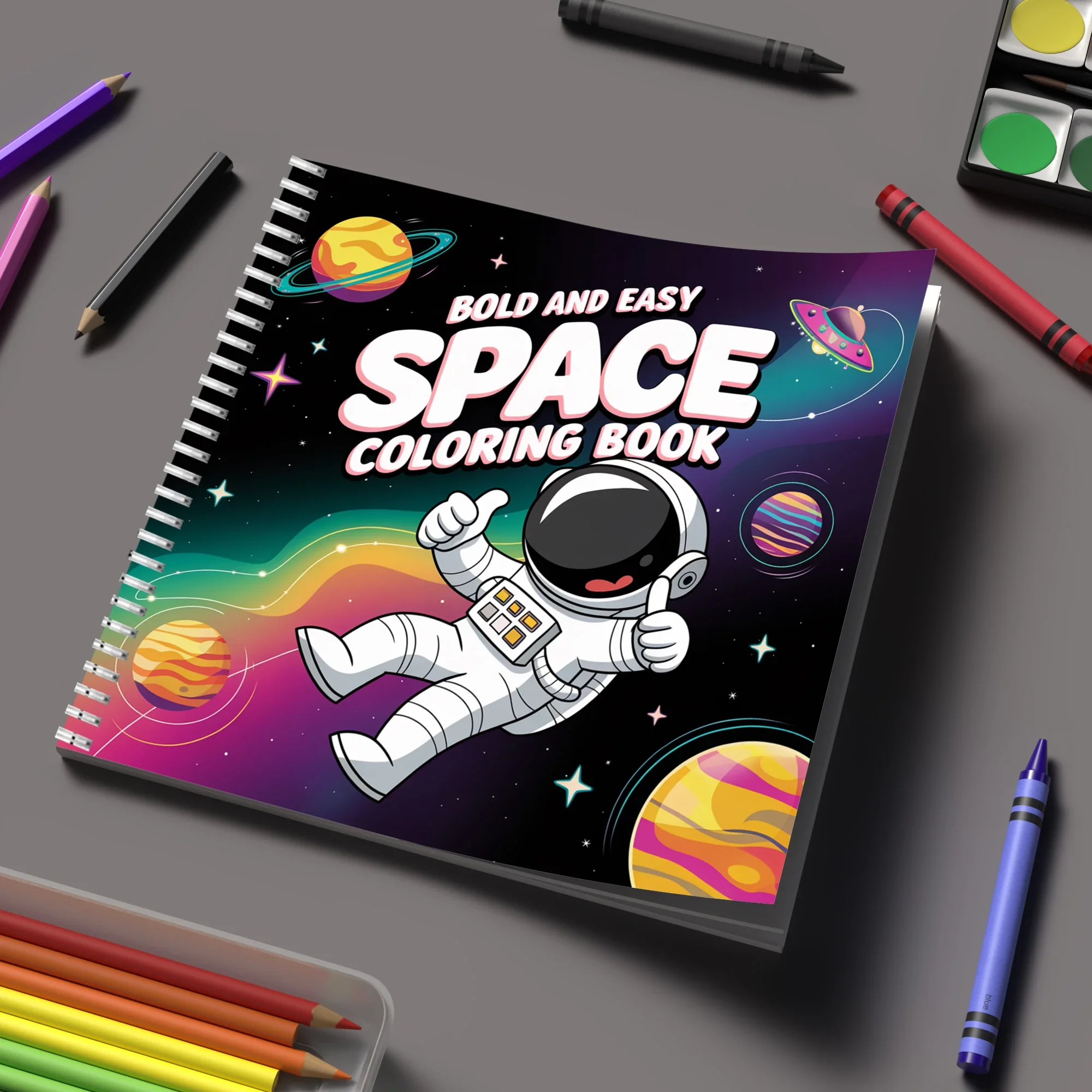 Coloring Book Easy Space for Adult Colouring Book, Birthday Day Gift, Back to School Supplies, Adults Cute Drawing Book
