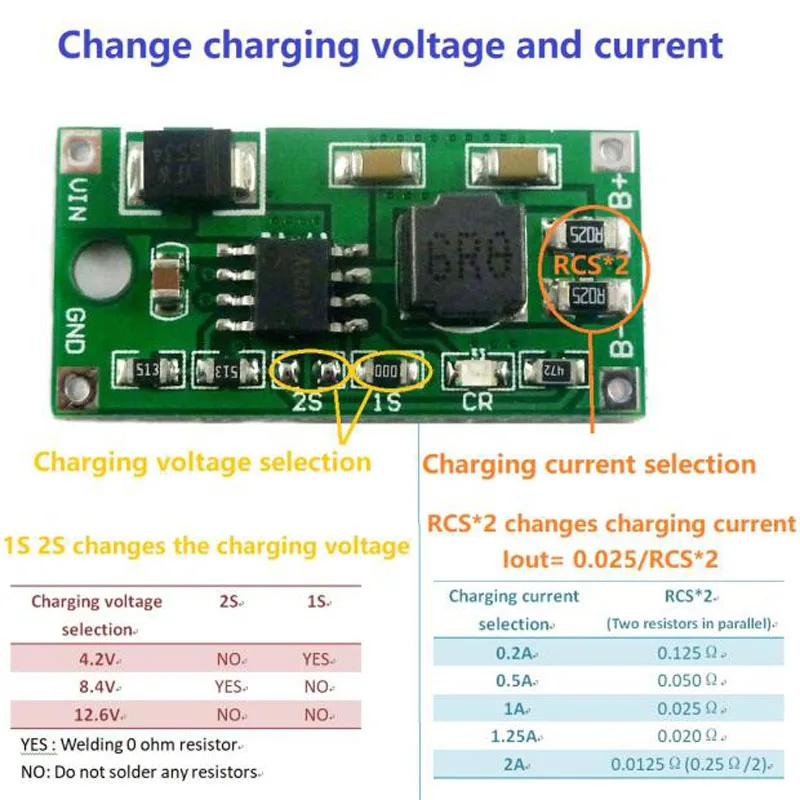 1S 2S 3S Buck Li-Ion Lithium Battery Charger Module  DC 5V-23V 6V 9V 12V 15V 18V  to 4.2V 8.4V 12.6V  for 3.7V 7.4V 11.1V CELLS