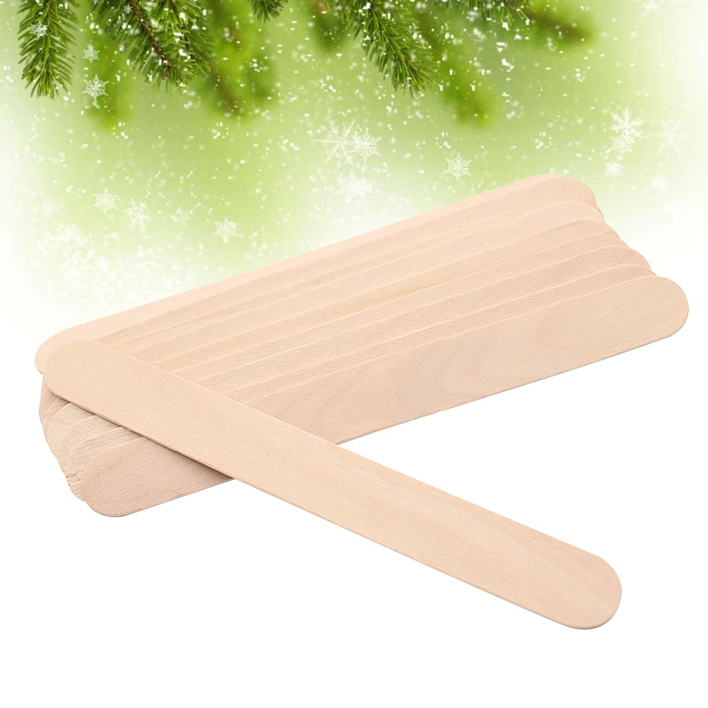 

100pcs Depilation Wax Applicator Stick Natural Wood Scraper For Beauty Care Unhairing Tool Tongue Spatula Light Yellow