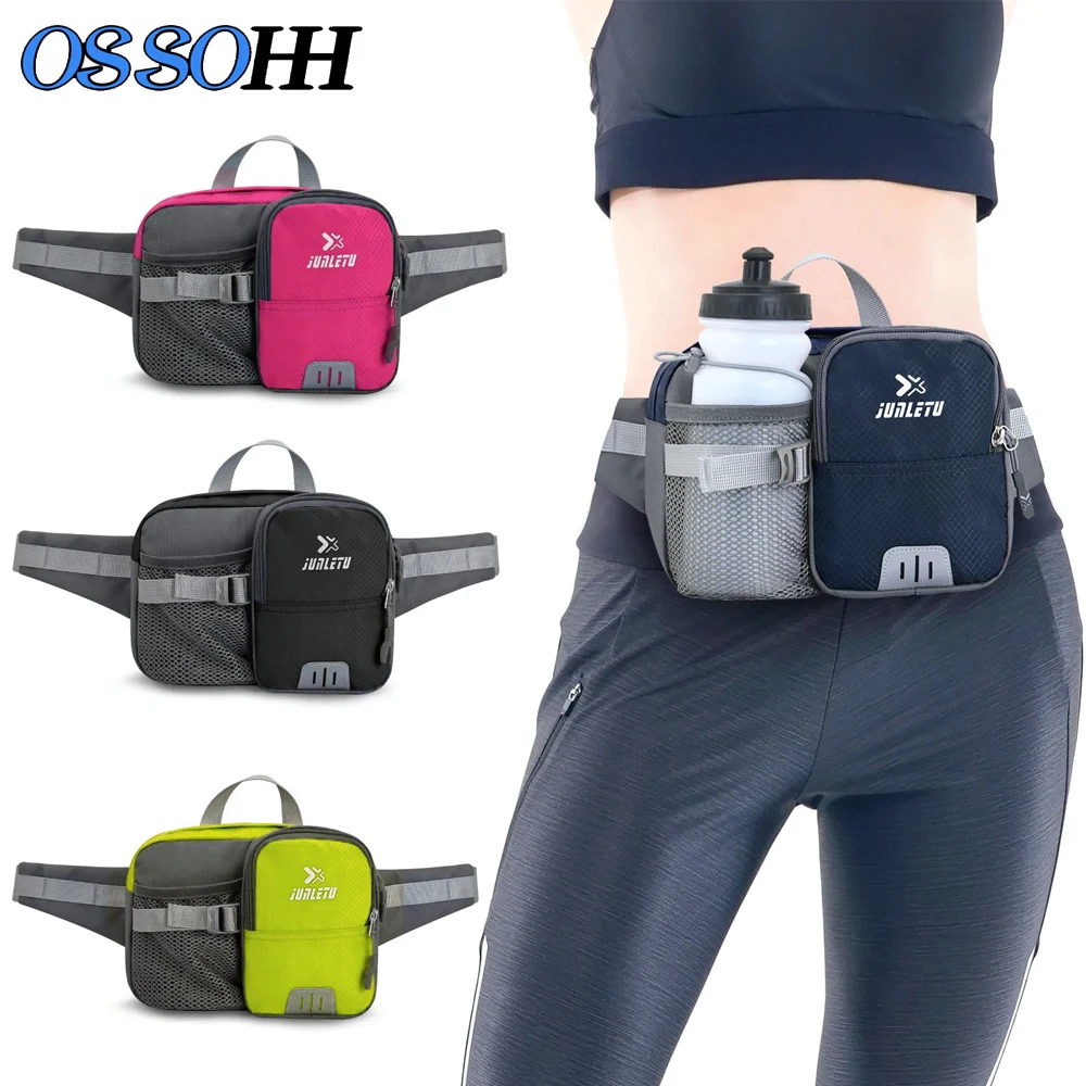 Fanny Pack Large Waist Bag for Men Women with Bottle Holder Water Resistant Lumbar Pack for Hiking Camping Fishing Outdoor
