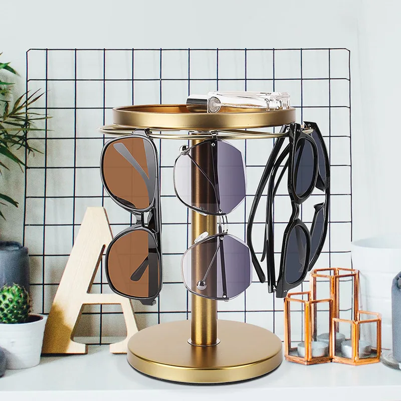 

Removable Rotating Glasses Storage Display Stand Gold Upper Storage Jewelry Storage Rack Multipurpose Watch Rack