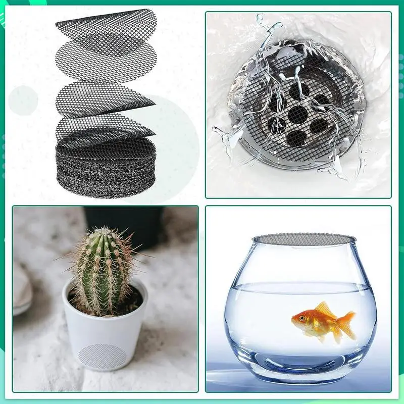 

50/100 шт., дышащая прокладка для потери почвы, герметичная дренажная сетчатая прокладка для цветочного горшка, устойчивая к насекомым пластиковая круглая сетчатая прокладка