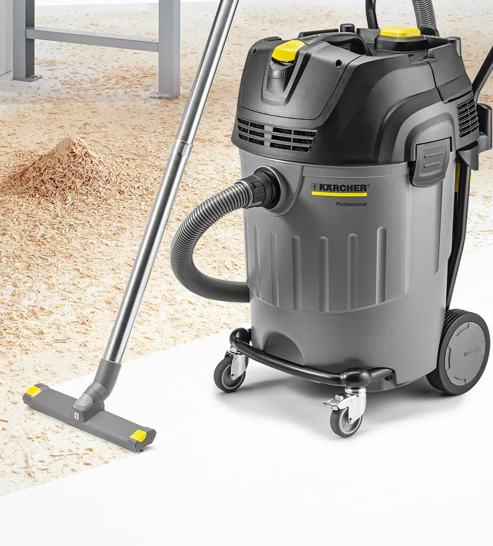 For industrial bucket-type dry-wet dual-purpose dust-shaking, high-power and high-suction vacuum cleaner with double motors