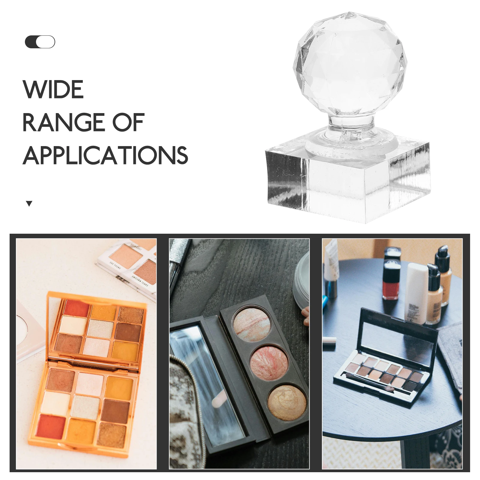 7028 herramienta de prensado de sombra de ojos de cristal único, estampador acrílico transparente, molde de sello de polvo Diy, dispositivo de maquillaje, sello de polvo prensado