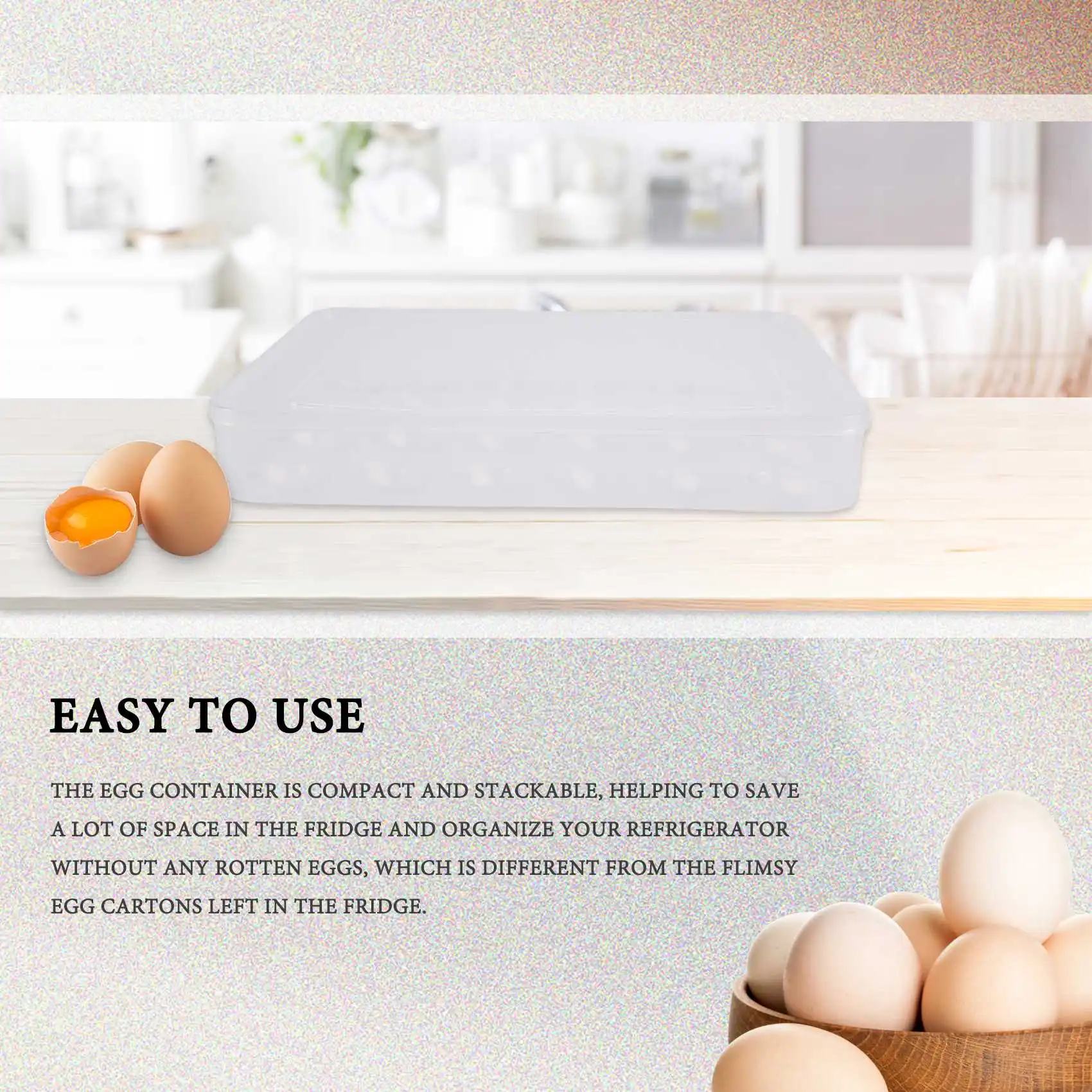 Egg Holder for Refrigerator, Deviled Egg Tray Carrier with Lid Fridge Egg Storage Stackable Plastic Egg Containers, 24 Egg Tray